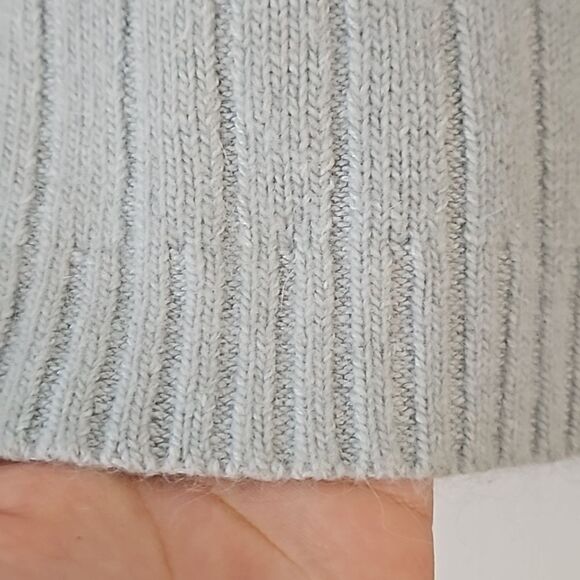 Sag Harbor Long Sleeve Cable Knit Turtleneck Sweater Angola Rabbit Hair Blue M - Picture 5 of 10